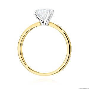 Pierścionek W0689 Diament Laboratoryjny 1,50ct żółte złoto 375