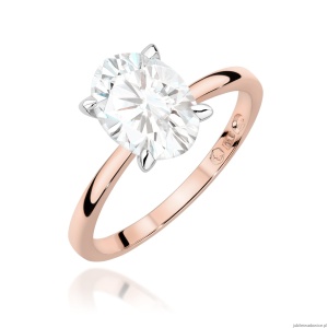 Pierścionek W0688 Diament Laboratoryjny 1,50ct różowe złoto