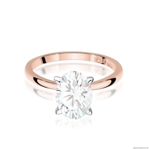 Pierścionek W0688 Diament Laboratoryjny 1,50ct różowe złoto