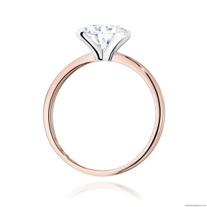 Pierścionek W0688 Diament Laboratoryjny 1,50ct różowe złoto