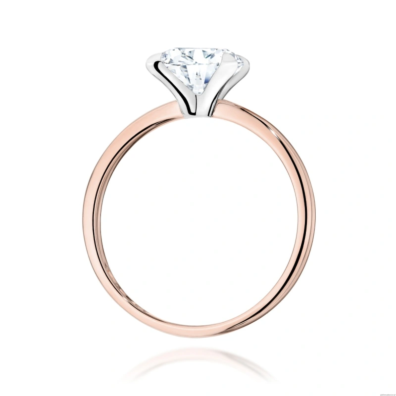 Pierścionek W0688 Diament Laboratoryjny 1,50ct różowe złoto