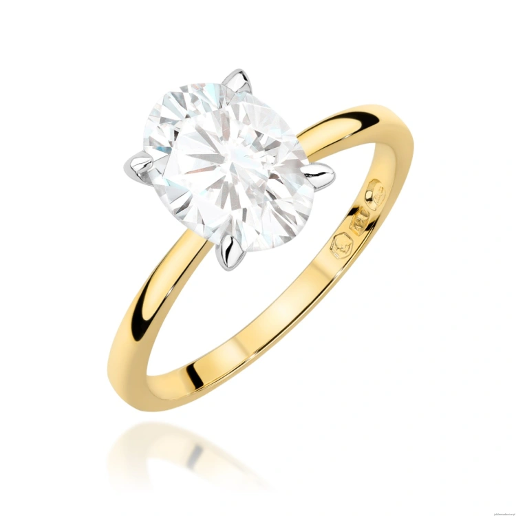 Pierścionek W0688 Diament Laboratoryjny 1,50ct żółte złoto