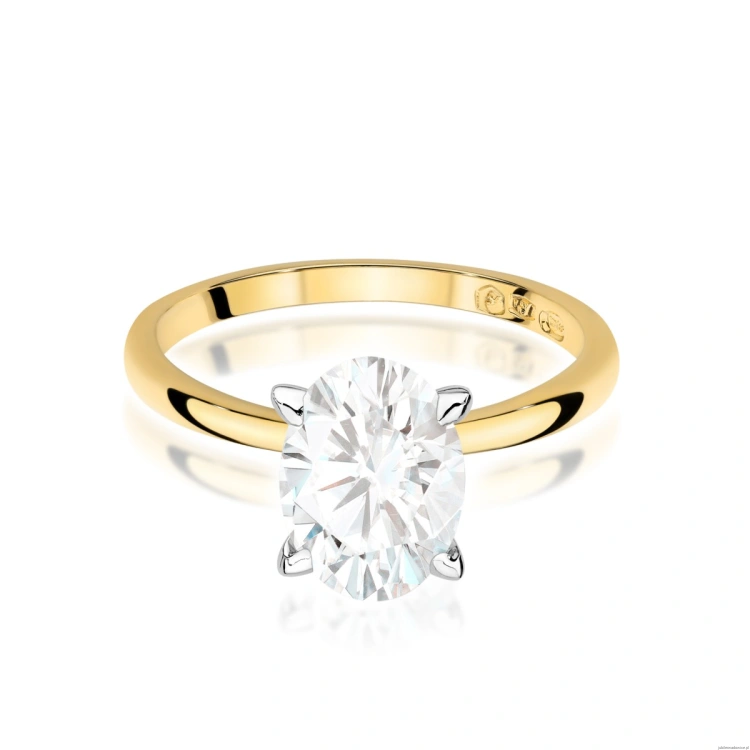 Pierścionek W0688 Diament Laboratoryjny 1,50ct żółte złoto