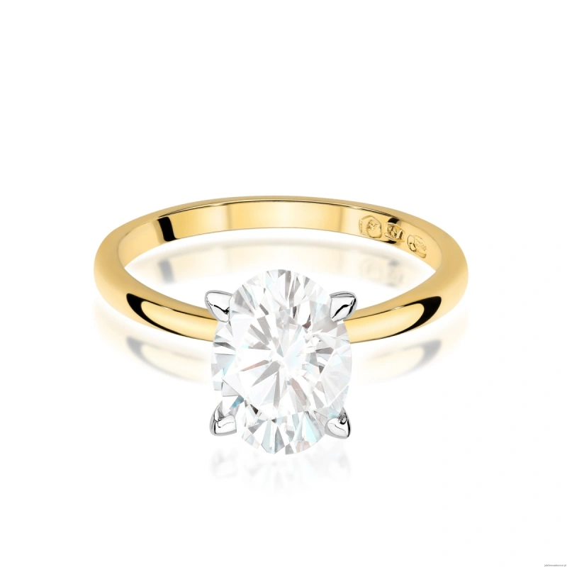 Pierścionek W0688 Diament Laboratoryjny 1,50ct żółte złoto