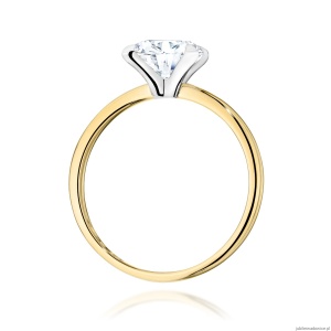 Pierścionek W0688 Diament Laboratoryjny 1,50ct żółte złoto