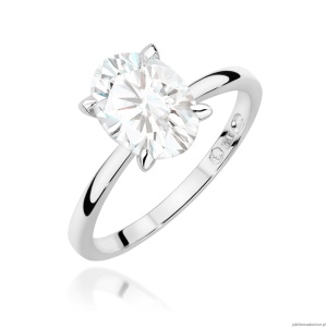 Pierścionek W0688 Diament Laboratoryjny 1,50ct białe złoto 375