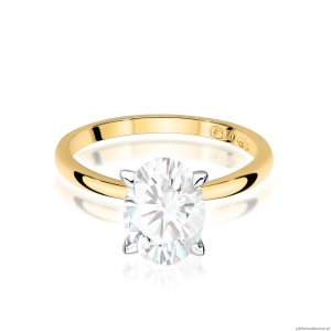 Pierścionek W0688 Diament Laboratoryjny 1,50ct żółte złoto 375