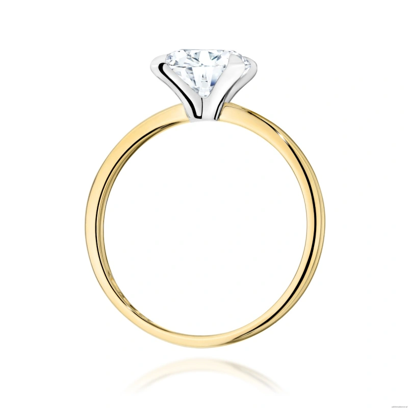 Pierścionek W0688 Diament Laboratoryjny 1,50ct żółte złoto 375