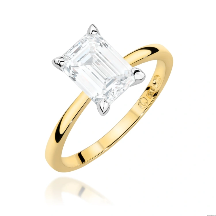Pierścionek W0691 Diament Laboratoryjny 1,50ct żółte złoto