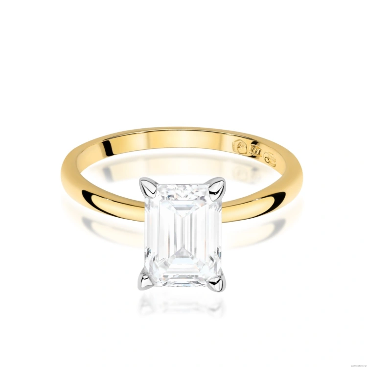 Pierścionek W0691 Diament Laboratoryjny 1,50ct żółte złoto