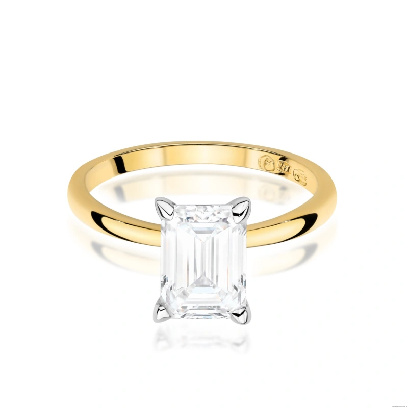 Pierścionek W0691 Diament Laboratoryjny 1,50ct żółte złoto