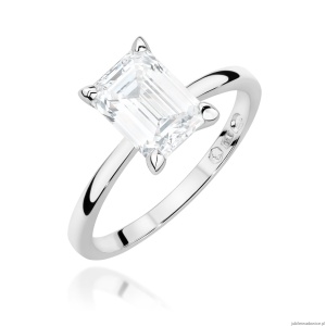 Pierścionek W0691 Diament Laboratoryjny 1,50ct białe złoto 375