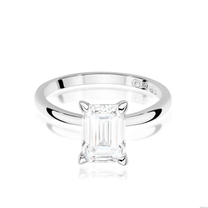 Pierścionek W0691 Diament Laboratoryjny 1,50ct białe złoto 375