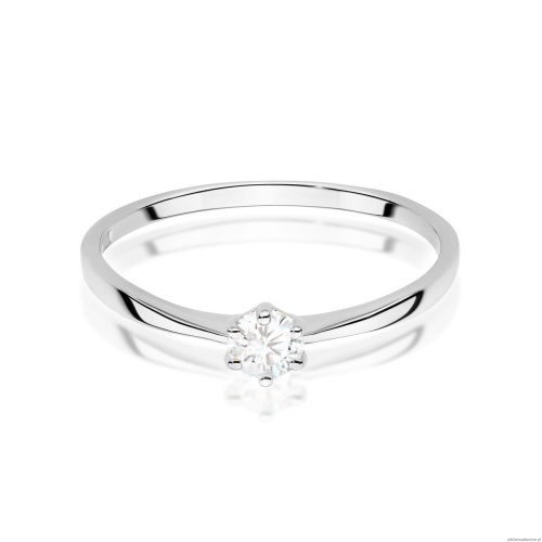 Pierścionek W579 Diament Laboratoryjny 0,20ct białe złoto