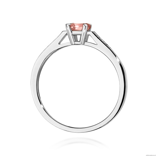 Pierścionek W0078 Diament laboratoryjny różowy 0,50ct białe złoto