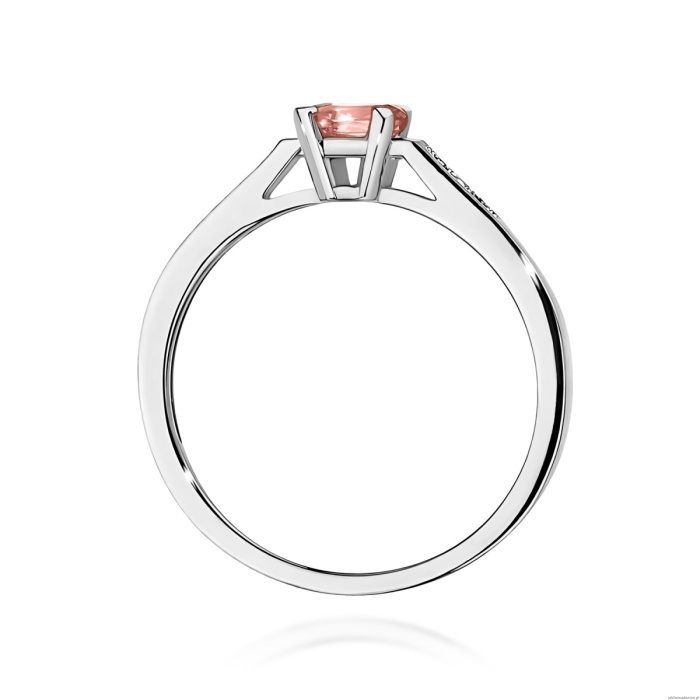 Pierścionek W0078 Diament laboratoryjny różowy 0,50ct białe złoto