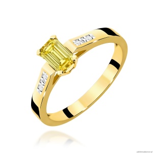 Pierścionek W0078 Diament laboratoryjny żółty 0,50ct żółte złoto