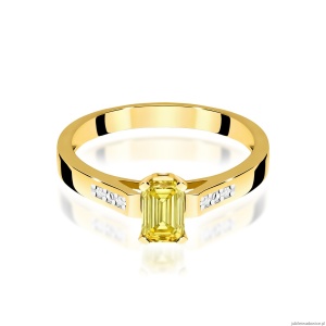 Pierścionek W0078 Diament laboratoryjny żółty 0,50ct żółte złoto