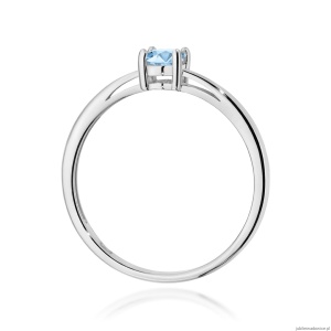 Pierścionek W0685 Diament laboratoryjny niebieski 0,50ct białe złoto