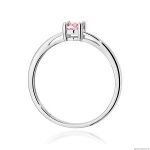 Pierścionek W0685 Diament laboratoryjny różowy 0,50ct białe złoto