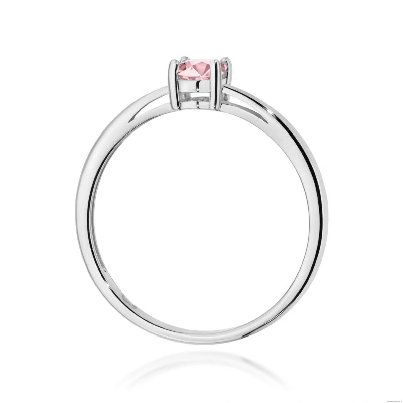 Pierścionek W0685 Diament laboratoryjny różowy 0,50ct białe złoto
