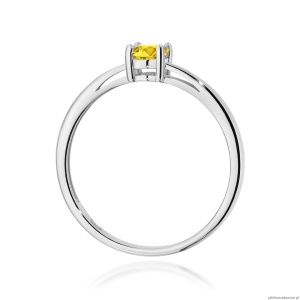 Pierścionek W0685 Diament laboratoryjny żółty 0,50ct białe złoto