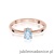 Pierścionek W0685 Diament laboratoryjny niebieski 0,50ct różowe złoto