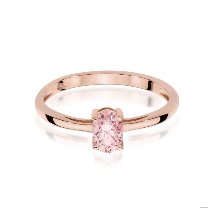Pierścionek W0685 Diament laboratoryjny różowy 0,50ct różowe złoto