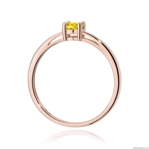 Pierścionek W0685 Diament laboratoryjny żółty 0,50ct różowe złoto