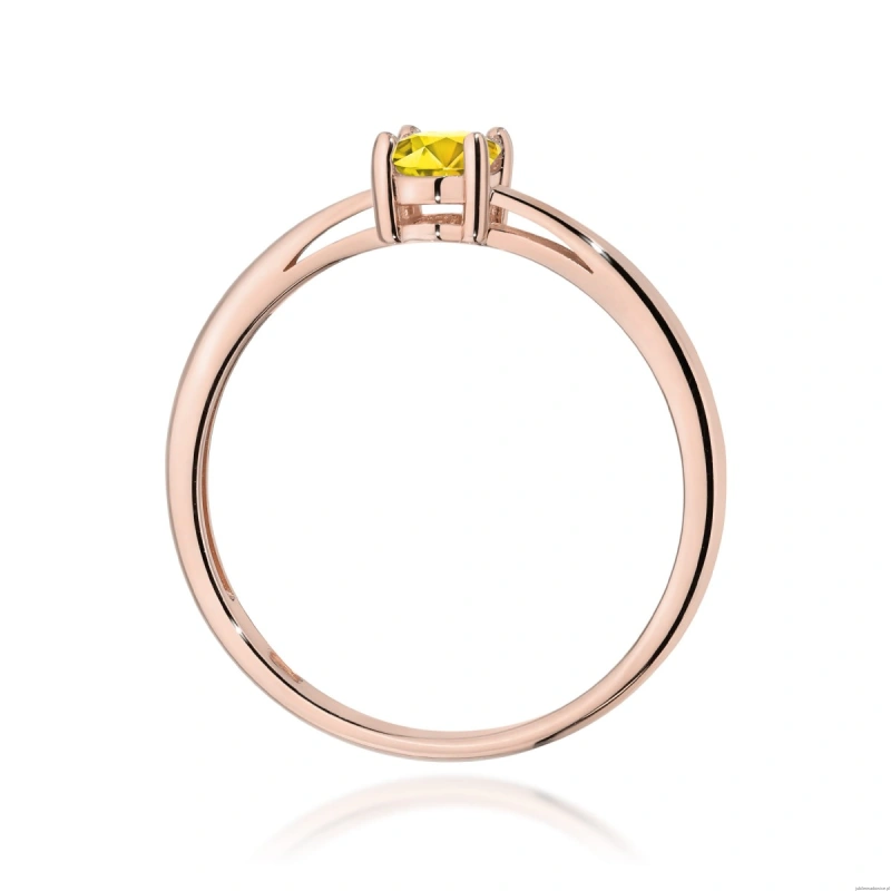 Pierścionek W0685 Diament laboratoryjny żółty 0,50ct różowe złoto