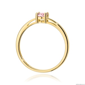 Pierścionek W0685 Diament laboratoryjny różowy 0,50ct żółte złoto