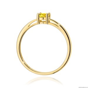Pierścionek W0685 Diament laboratoryjny żółty 0,50ct żółte złoto