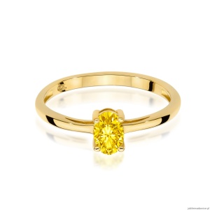Pierścionek W0685 Diament laboratoryjny żółty 0,50ct żółte złoto