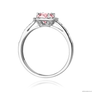 Pierścionek W0087 Diament Laboratoryjny różowy 0,50ct białe złoto
