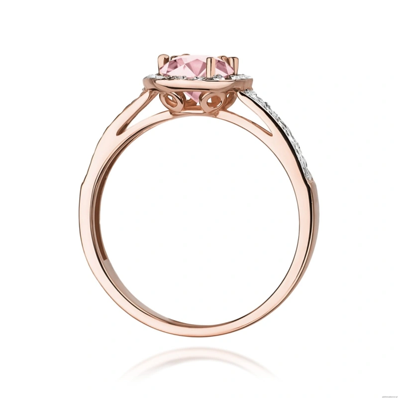 Pierścionek W0087 Diament Laboratoryjny różowy 0,50ct różowe złoto