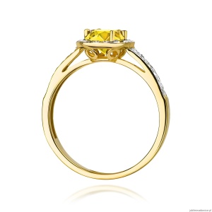 Pierścionek W0087 Diament Laboratoryjny żółty 0,50ct żółte złoto
