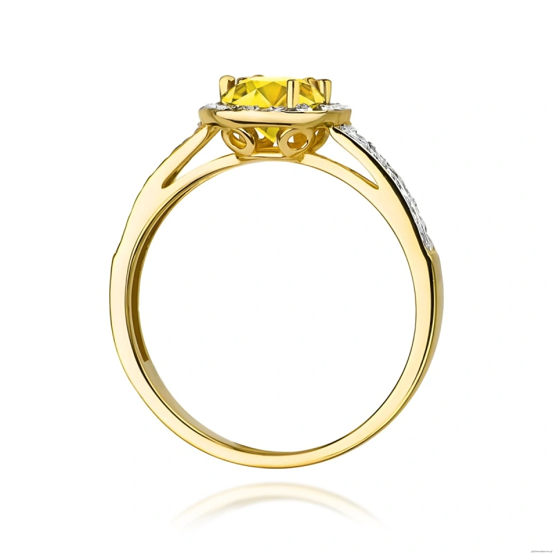 Pierścionek W0087 Diament Laboratoryjny żółty 0,50ct żółte złoto