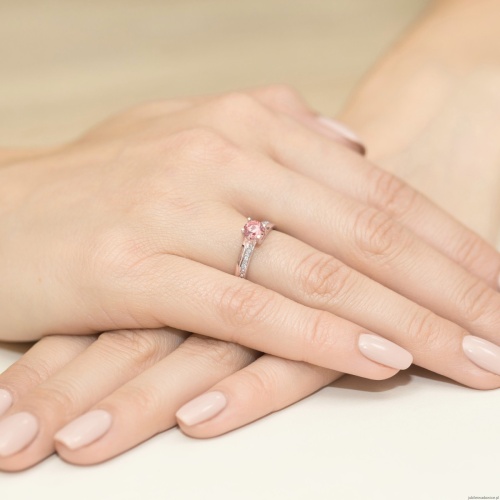 Pierścionek W0106 Diament Laboratoryjny różowy 0,50ct różowe złoto