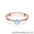 Pierścionek W0256 Diament Laboratoryjny niebieski 0,15ct różowe złoto