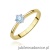 Pierścionek W0256 Diament Laboratoryjny niebieski 015ct żółte złoto