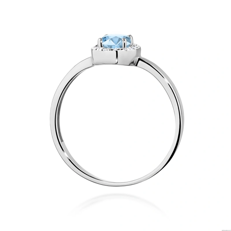 Pierścionek W0330 Diament Laboratoryjny niebieski 0,50ct białe złoto