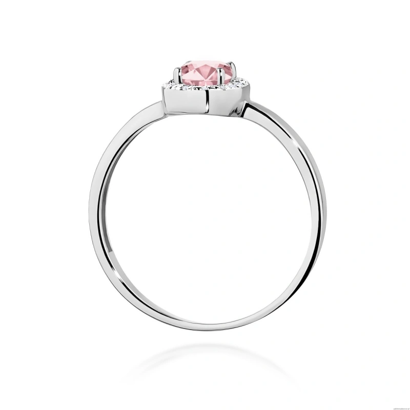 Pierścionek W0330 Diament Laboratoryjny różowy 0,50ct białe złoto