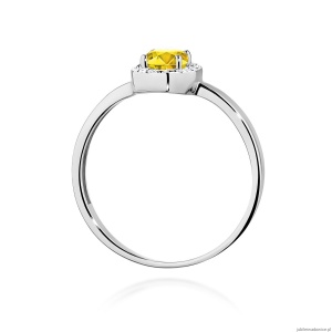 Pierścionek W0330 Diament Laboratoryjny żółty 0,50ct białe złoto
