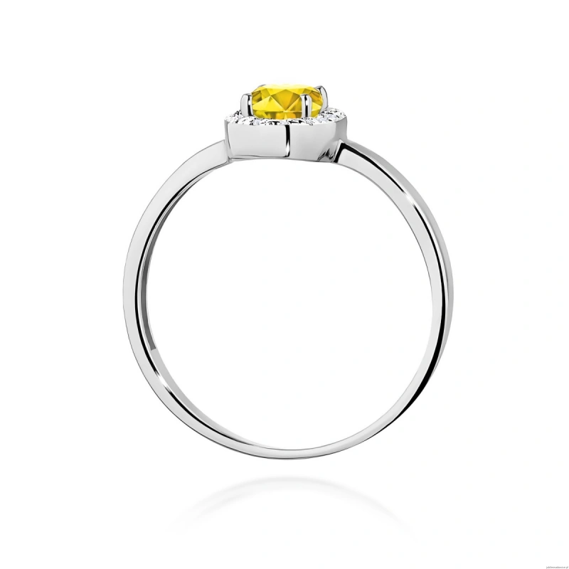Pierścionek W0330 Diament Laboratoryjny żółty 0,50ct białe złoto