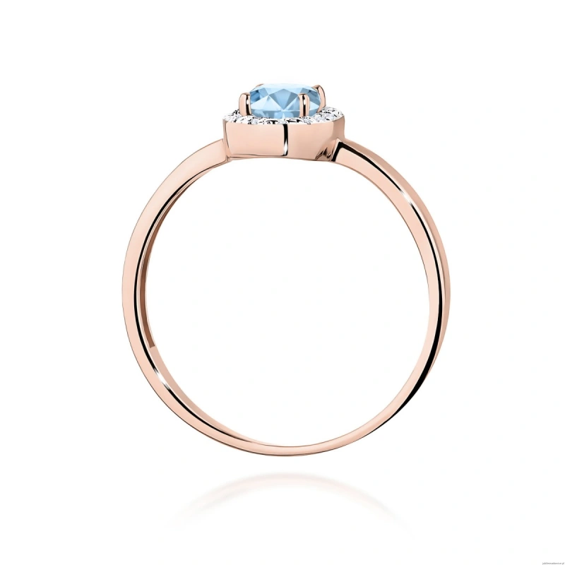 Pierścionek W0330 Diament Laboratoryjny niebieski 0,50ct różowe złoto