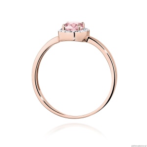 Pierścionek W0330 Diament Laboratoryjny różowy 0,50ct różowe złoto