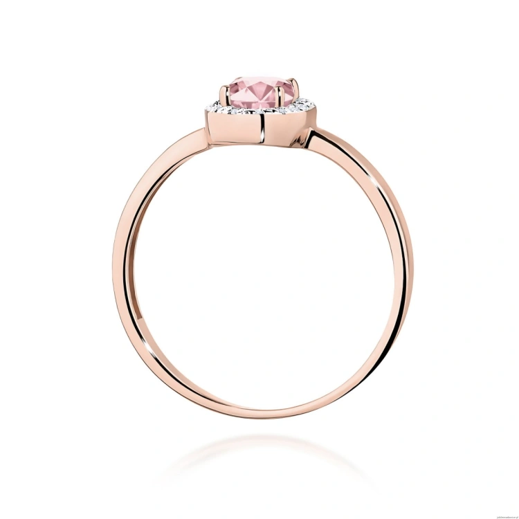 Pierścionek W0330 Diament Laboratoryjny różowy 0,50ct różowe złoto