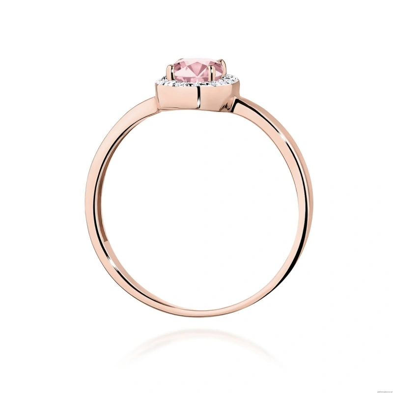 Pierścionek W0330 Diament Laboratoryjny różowy 0,50ct różowe złoto