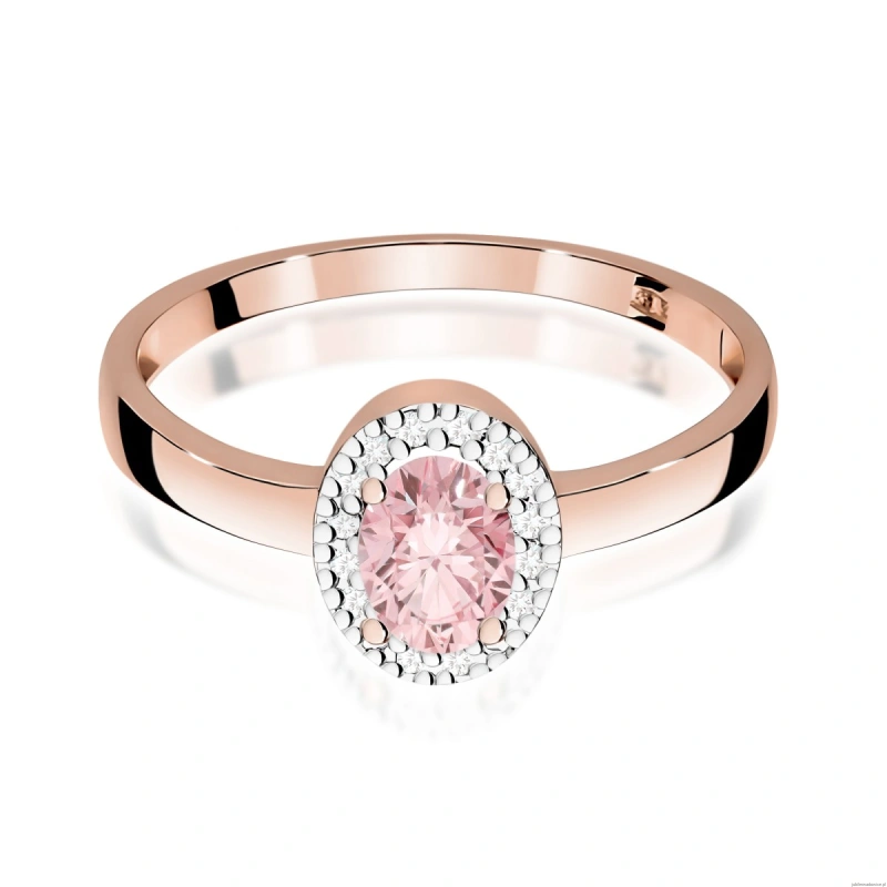 Pierścionek W0330 Diament Laboratoryjny różowy 0,50ct różowe złoto