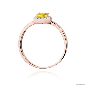 Pierścionek W0330 Diament Laboratoryjny żółty 0,50ct różowe złoto